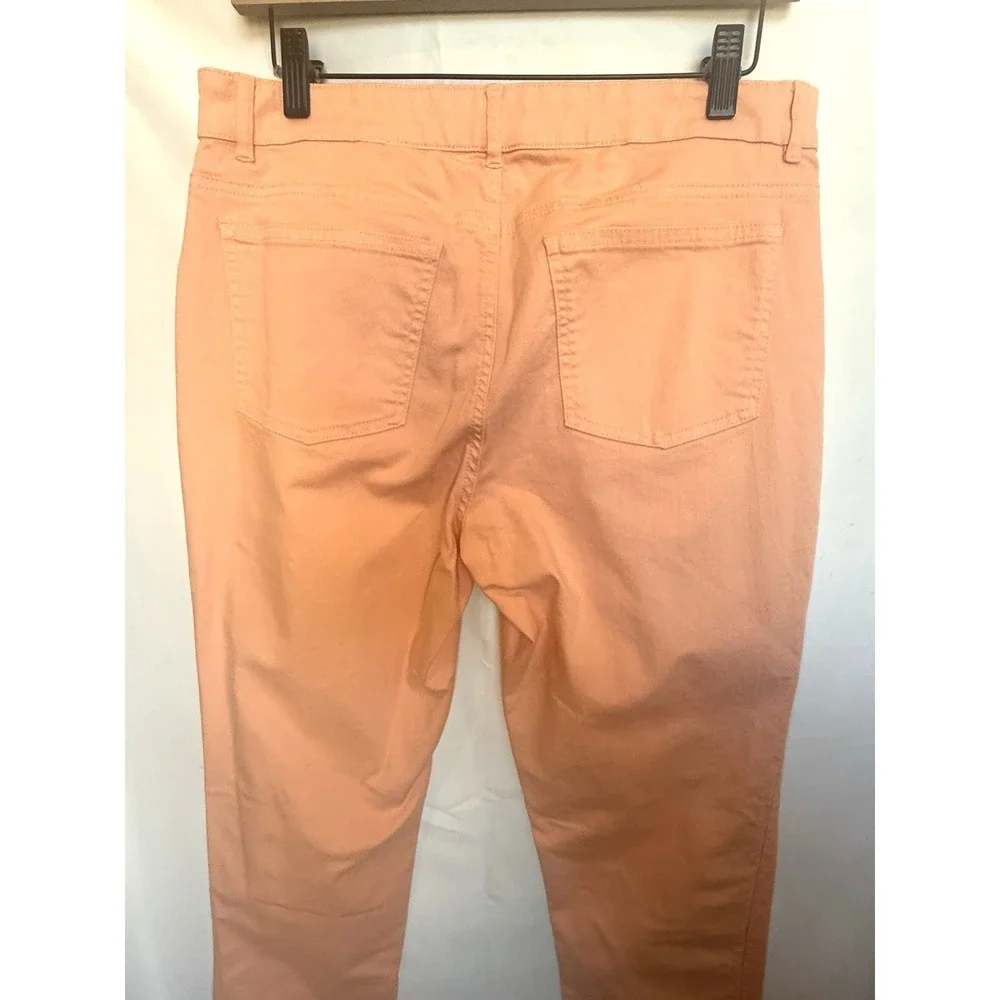 Eileen Fisher Organic Cotton Stretch Lean Jeans Womens Siz 10 Pastel Peach 32x31